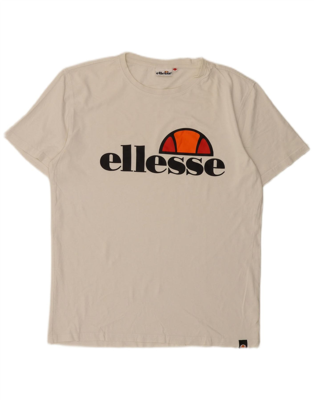 Ellesse Camiseta gráfica para hombre Top grande de algodón blanco roto