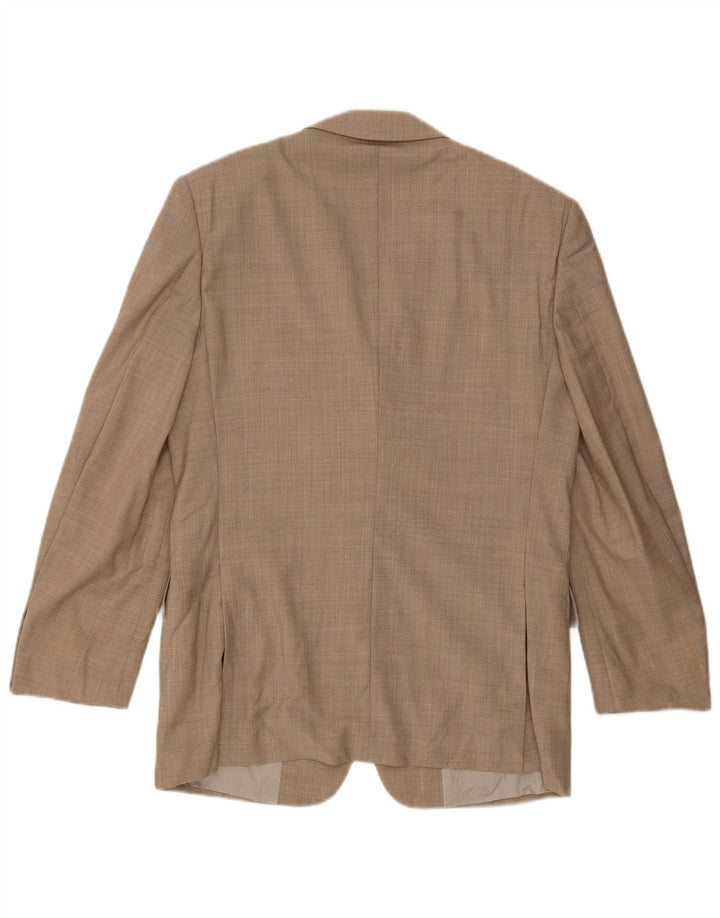 Biagiotti Chaqueta Blazer De 3 Botones Para Hombre IT 48 Lana Virgen Beige Medio