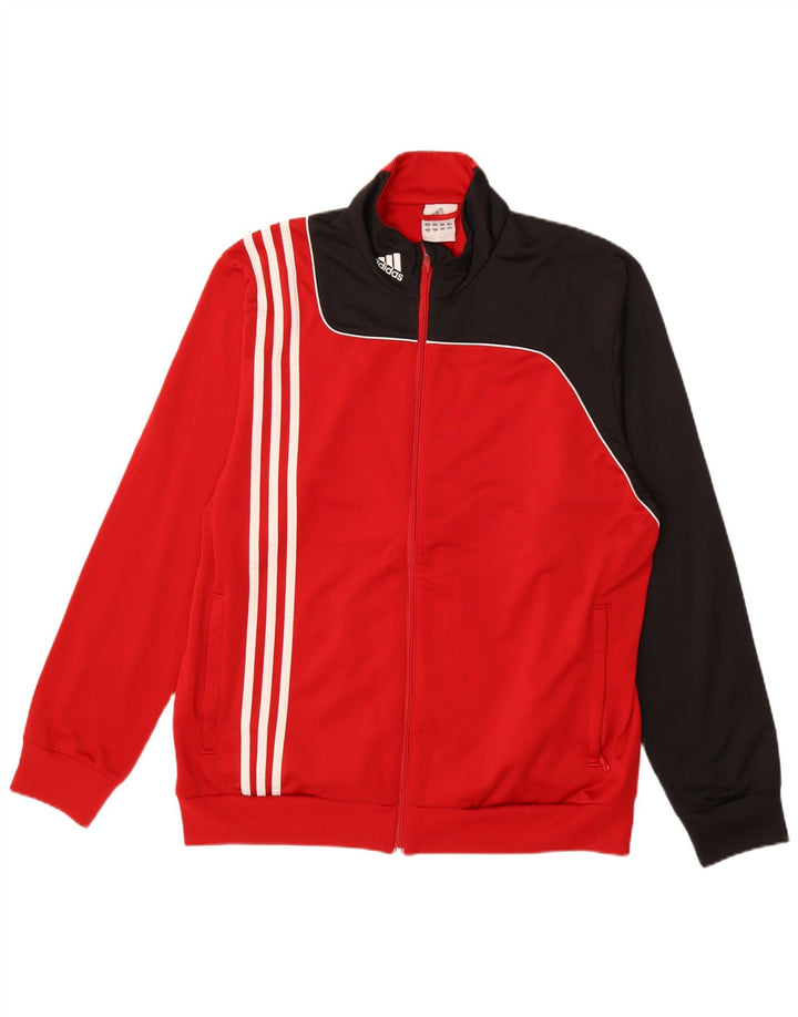 ADIDAS Chaqueta de chándal para hombre UK 46/48 XL Poliéster color block rojo