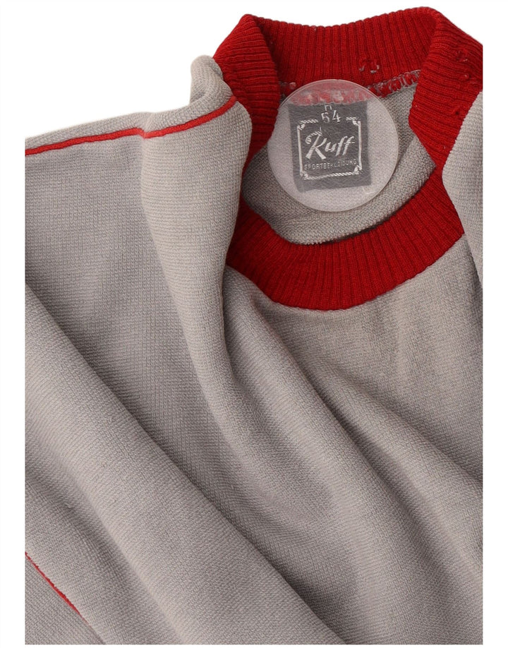 Vintage hombres sudadera jumper IT 54 XL gris colorblock