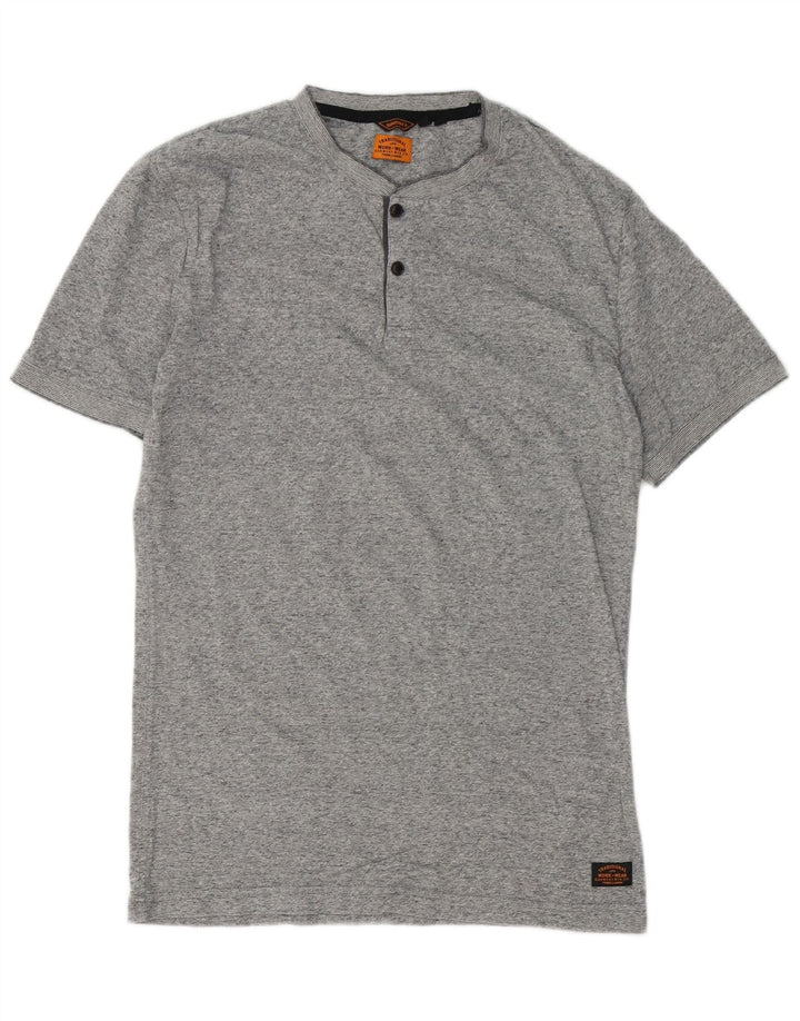 SUPERDRY Camiseta para hombre Top grande de algodón moteado gris