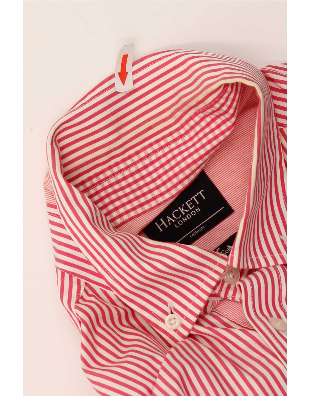 Hackett Hombre Camisa Mediana De Algodón A Rayas Rojas