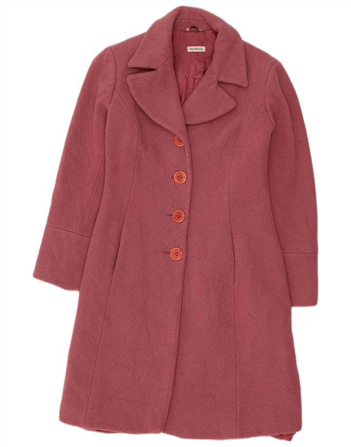 MAX & CO. Abrigo para mujer UK 8 Small Pink Wool