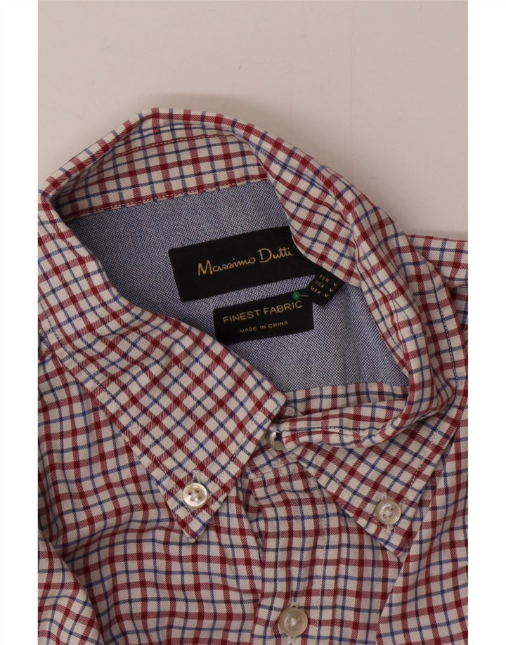 Camisa Massimo Dutti Hombre Vichy Roja Mediana
