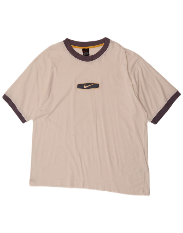 Nike Camiseta gráfica para hombre UK 45/47 XL Blanco Colorblock Algodón