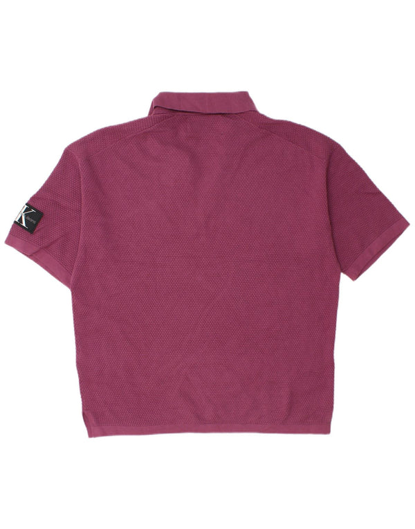 Polo Calvin Klein Jeans para hombre de algodón morado medio