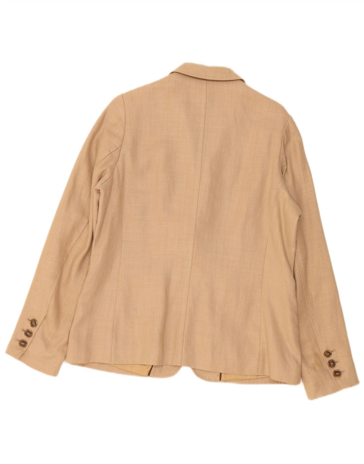 Marks & Spencer Chaqueta tipo blazer con 1 botón para mujer, talla 40, color beige