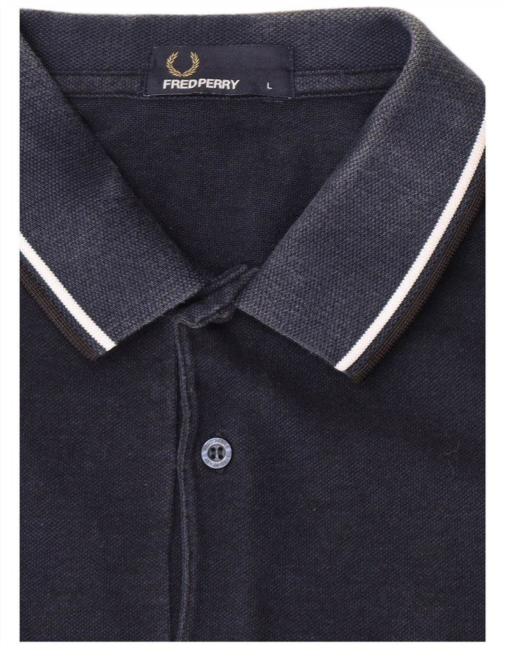 Fred Perry Polo Para Hombre Grande Azul Marino