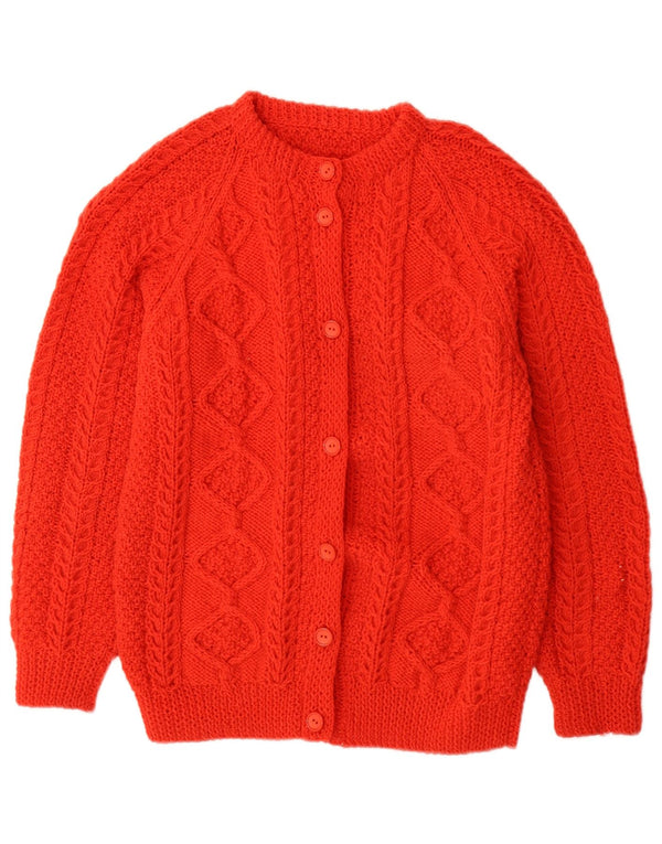 Vintage mujer jumper suéter Reino Unido 10 pequeño rojo geométrico