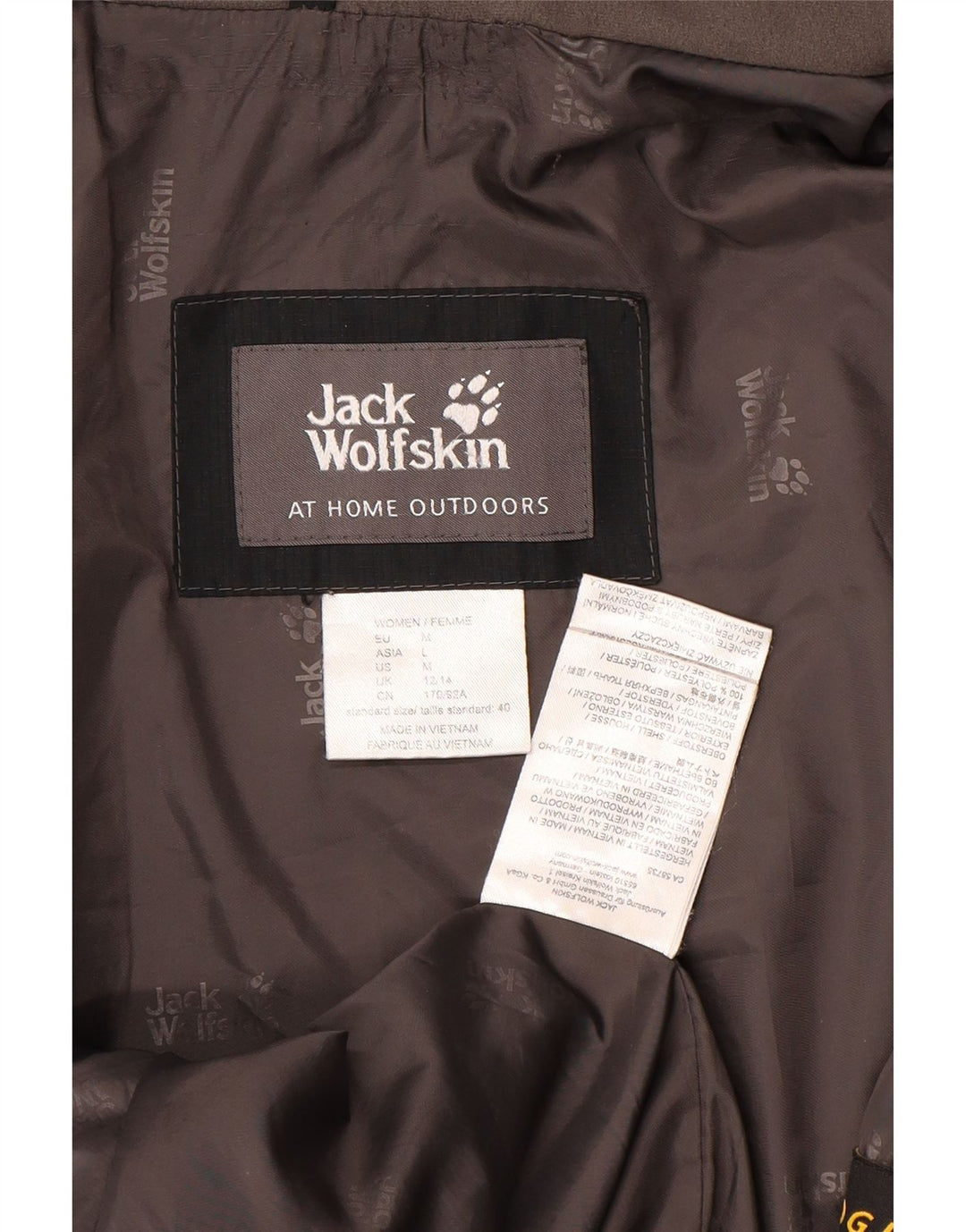 JACK WOLFSKIN Womens Hooded Windbreaker Coat UK 12/14 Medium Black