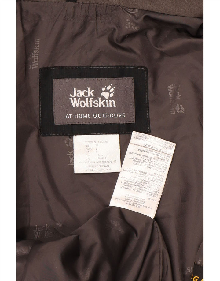 JACK WOLFSKIN Womens Hooded Windbreaker Coat UK 12/14 Medium Black