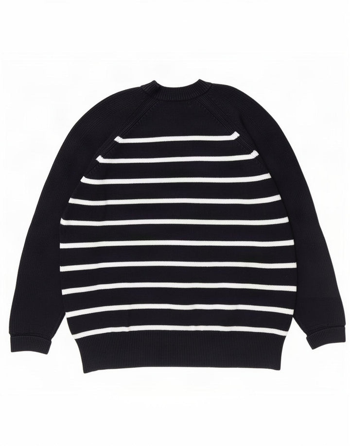 Marks & Spencer - Jersey de cuello redondo para hombre, color azul marino, a rayas