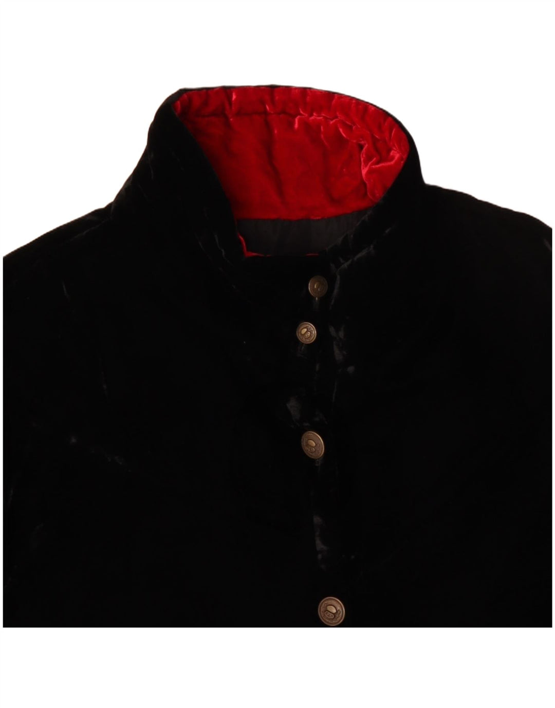 VINTAGE Chaqueta bomber de terciopelo para mujer Reino Unido 20 2XL Negro