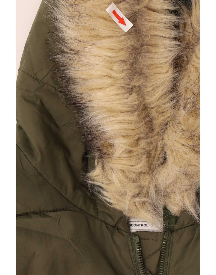 Gap Abrigo acolchado con capucha para hombre UK 40 Large Poliéster caqui