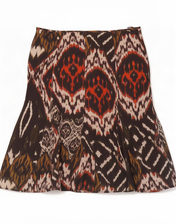 Marks & Spencer Falda midi para mujer UK 18 XL W38 Poliéster Ikat negro