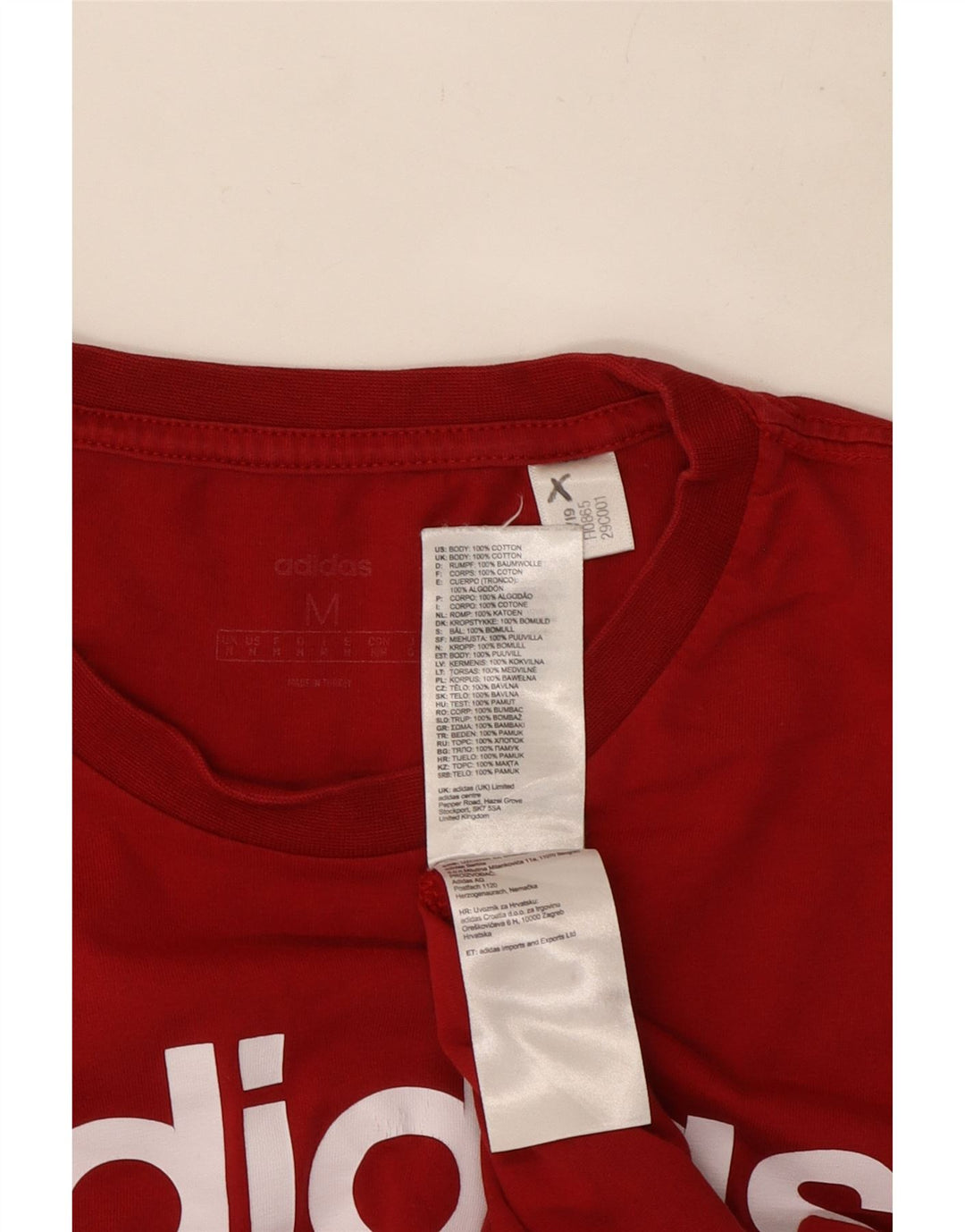 Adidas - Camiseta gráfica para hombre, color rojo medio, algodón