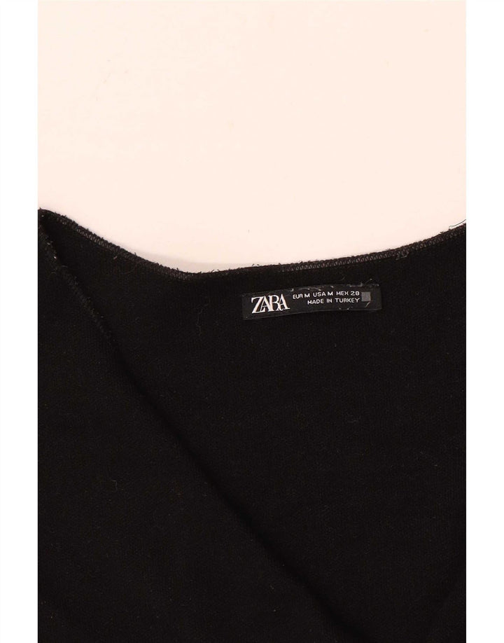 Zara Mujer Chaleco UK 42 Mediano Negro
