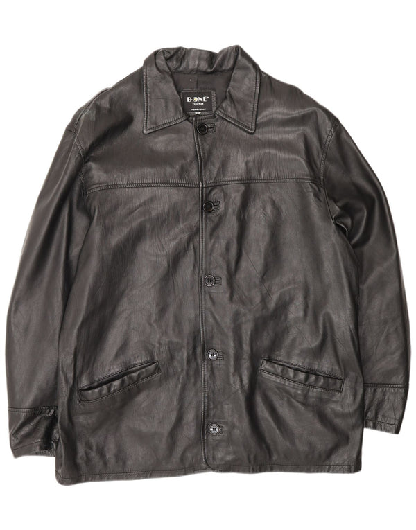 B.ONE Chaqueta de cuero para hombre ES 42 XL Cuero negro