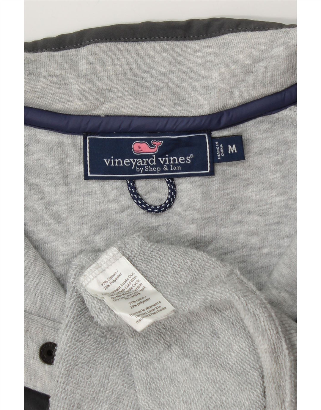 VINEYARD VINES Sudadera holgada para hombre con diseño color block en gris medio