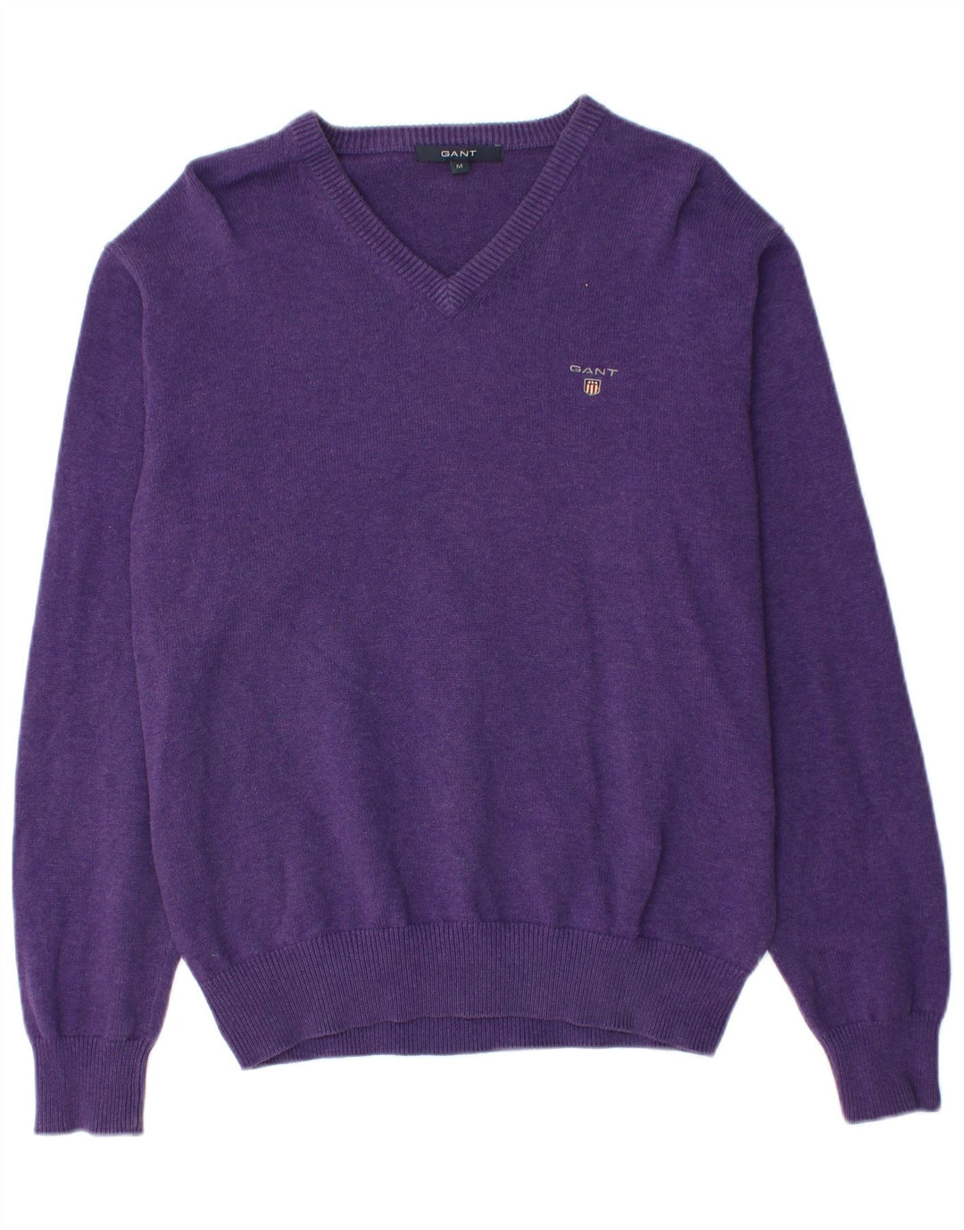 GANT Jersey con Cuello en V de Algodón Morado Medio Hombre