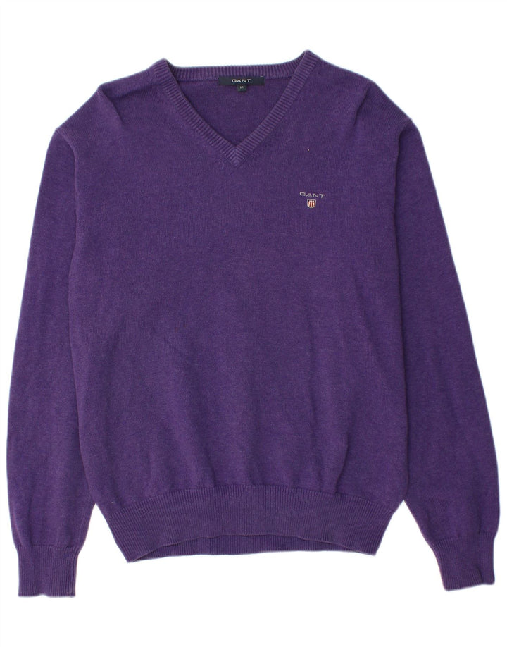 GANT Jersey con Cuello en V de Algodón Morado Medio Hombre