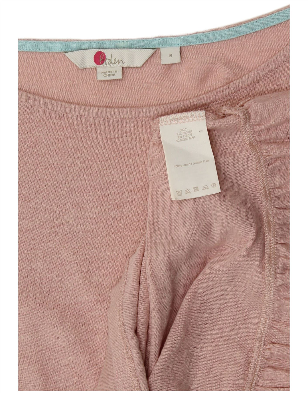 Boden Blusa de manga 3/4 para mujer UK 8 Small Pink Linen