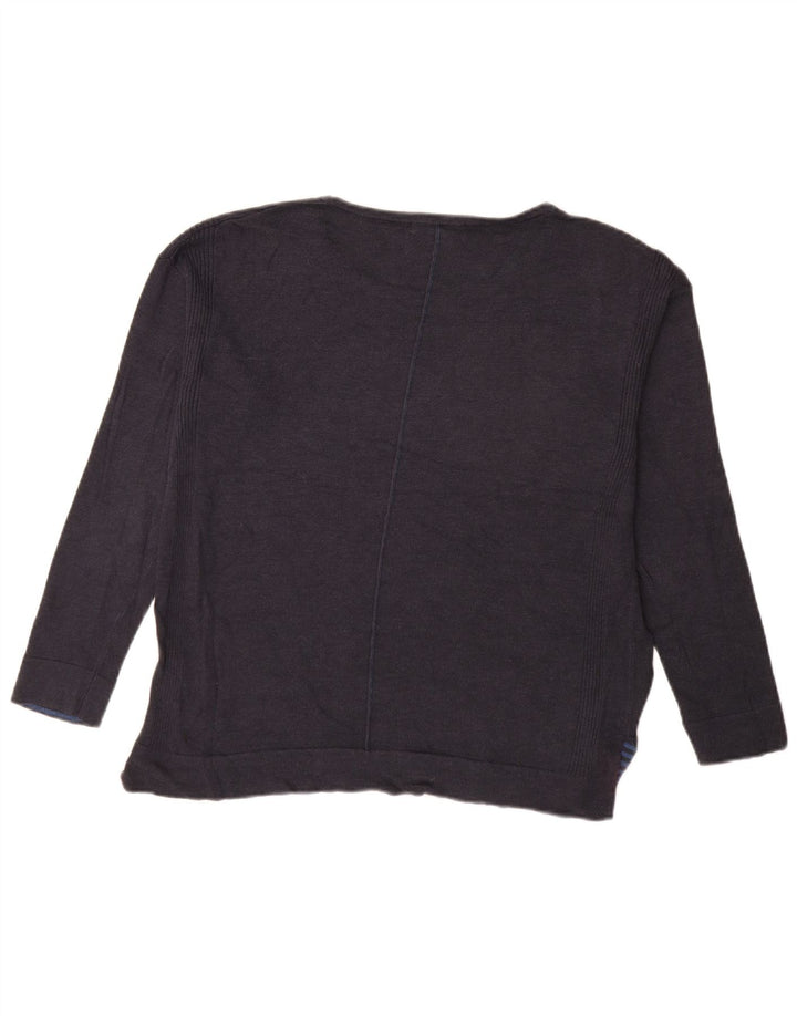 WHITE STUFF Suéter tipo jersey con cuello barco para mujer UK 10 Small Azul marino
