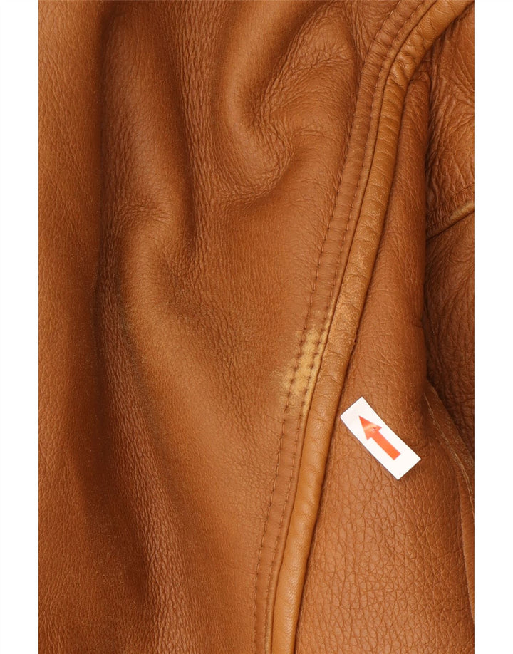 Vinci Chaqueta de piel de oveja para hombre UK 40 Large Cuero marrón
