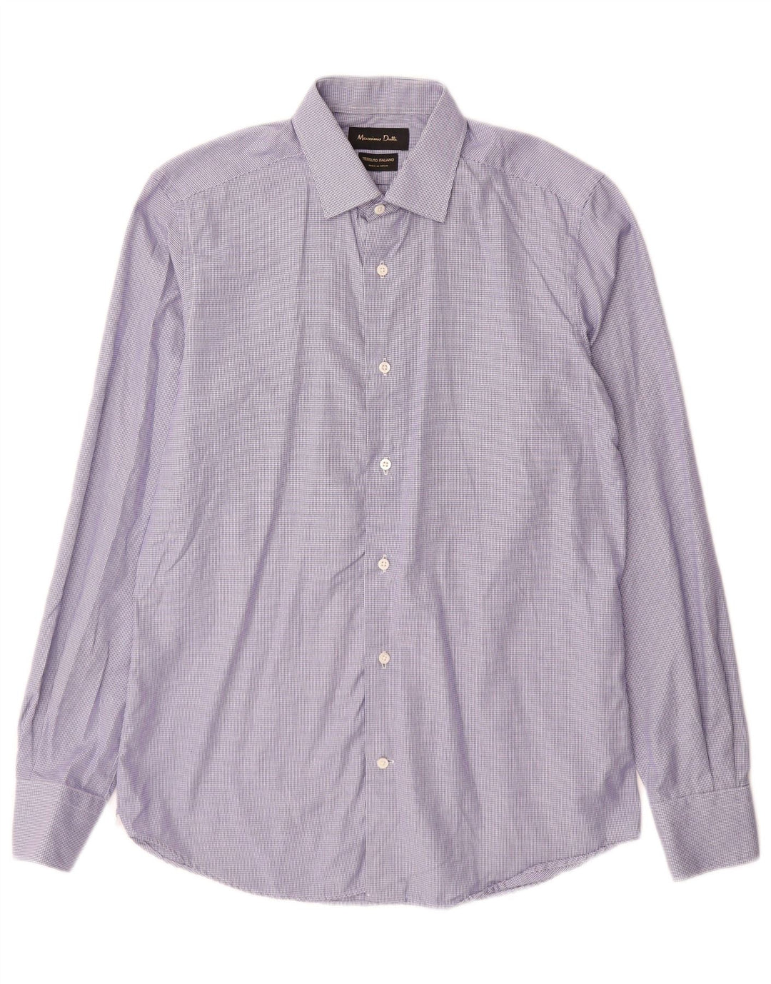 Camisa Massimo Dutti Hombre Talla 38 Mediana Azul Pata De Gallo