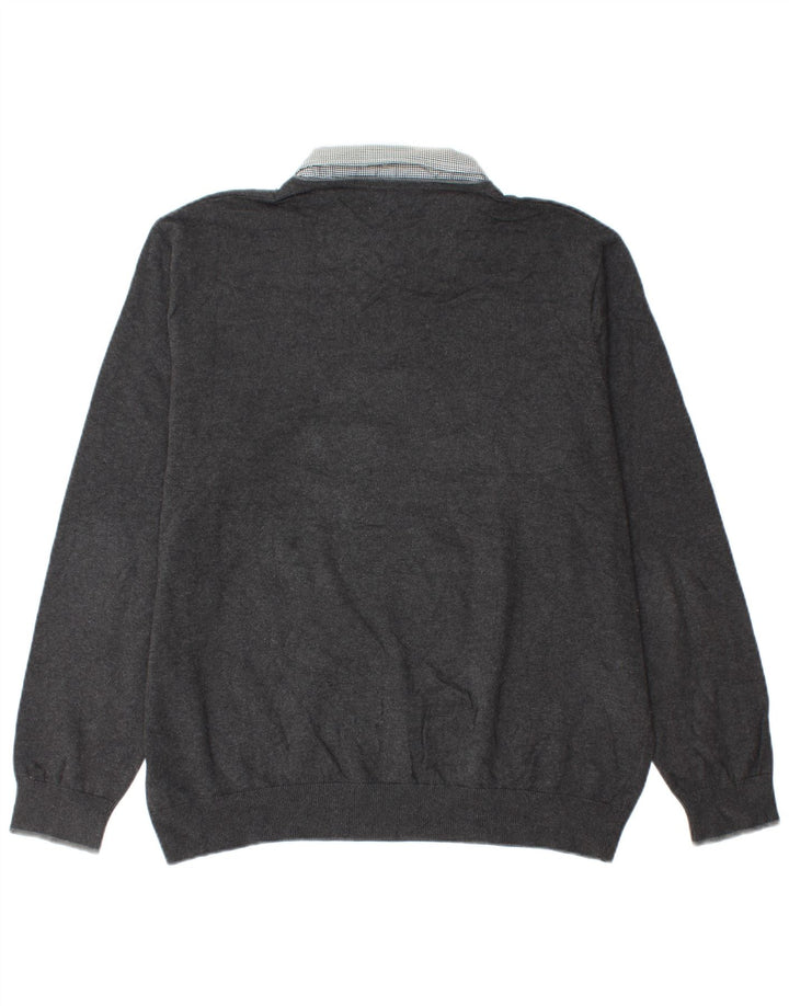 Marks & Spencer Jersey con cuello en V para hombre XL Algodón gris