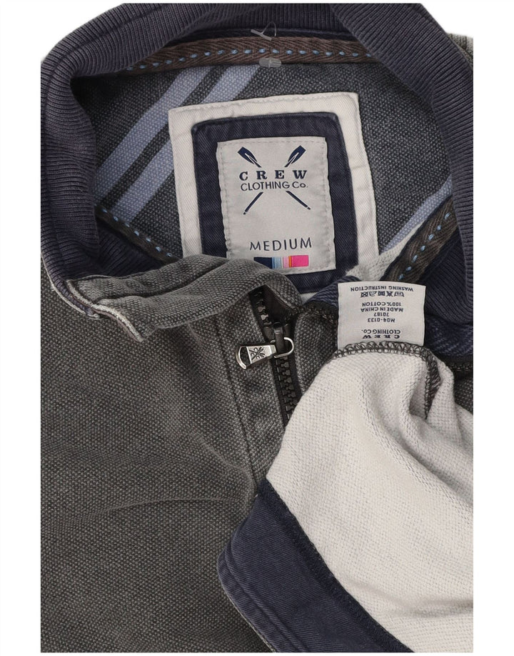 Crew Clothing - Sudadera con cuello y cremallera para hombre, jersey de algodón gris medio