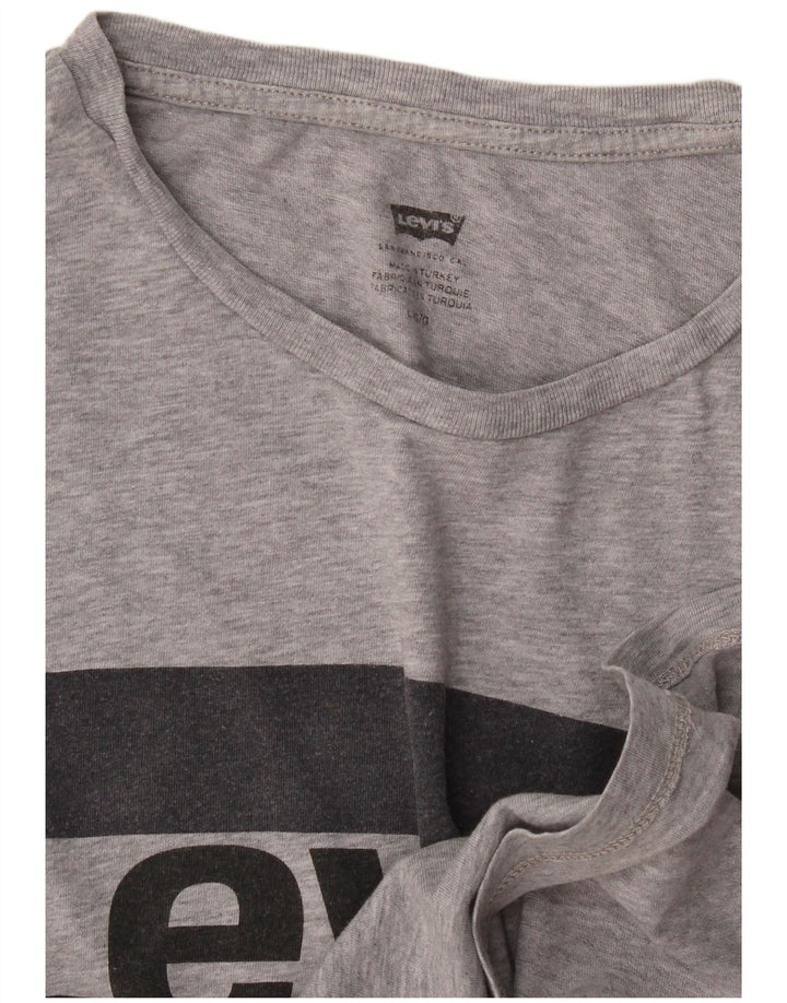 Levi's Camiseta gráfica para hombre Top grande gris moteado