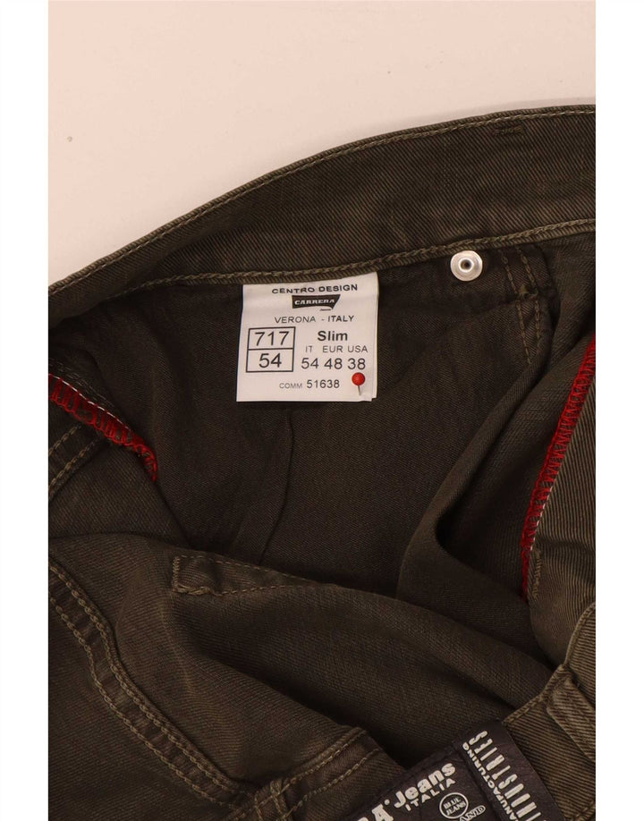 Carrera Mens 717 Slim Jeans W38 L34 Algodón Caqui