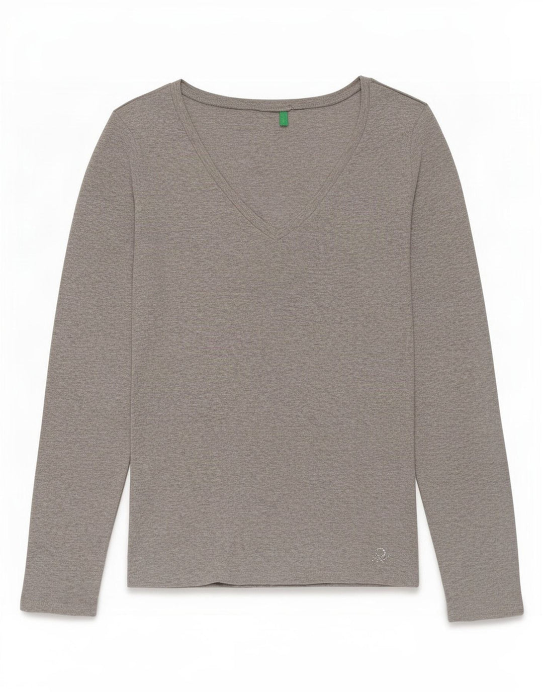 Benetton Top Mujer Manga Larga ES 42 Algodón Gris Medio