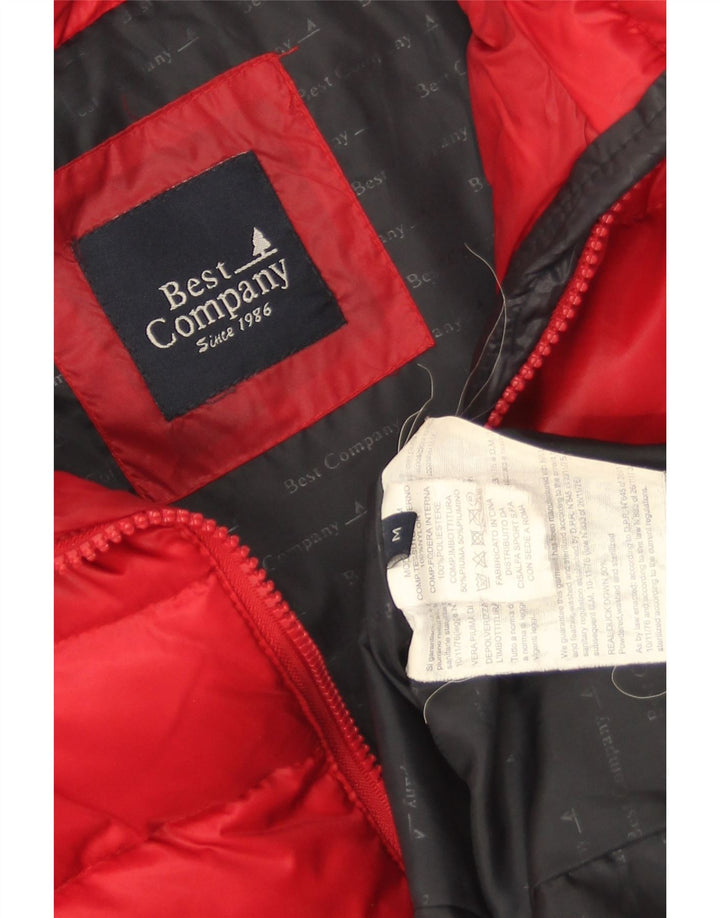 Best Company Chaqueta acolchada con capucha para mujer UK 44 Medium Red Nylon