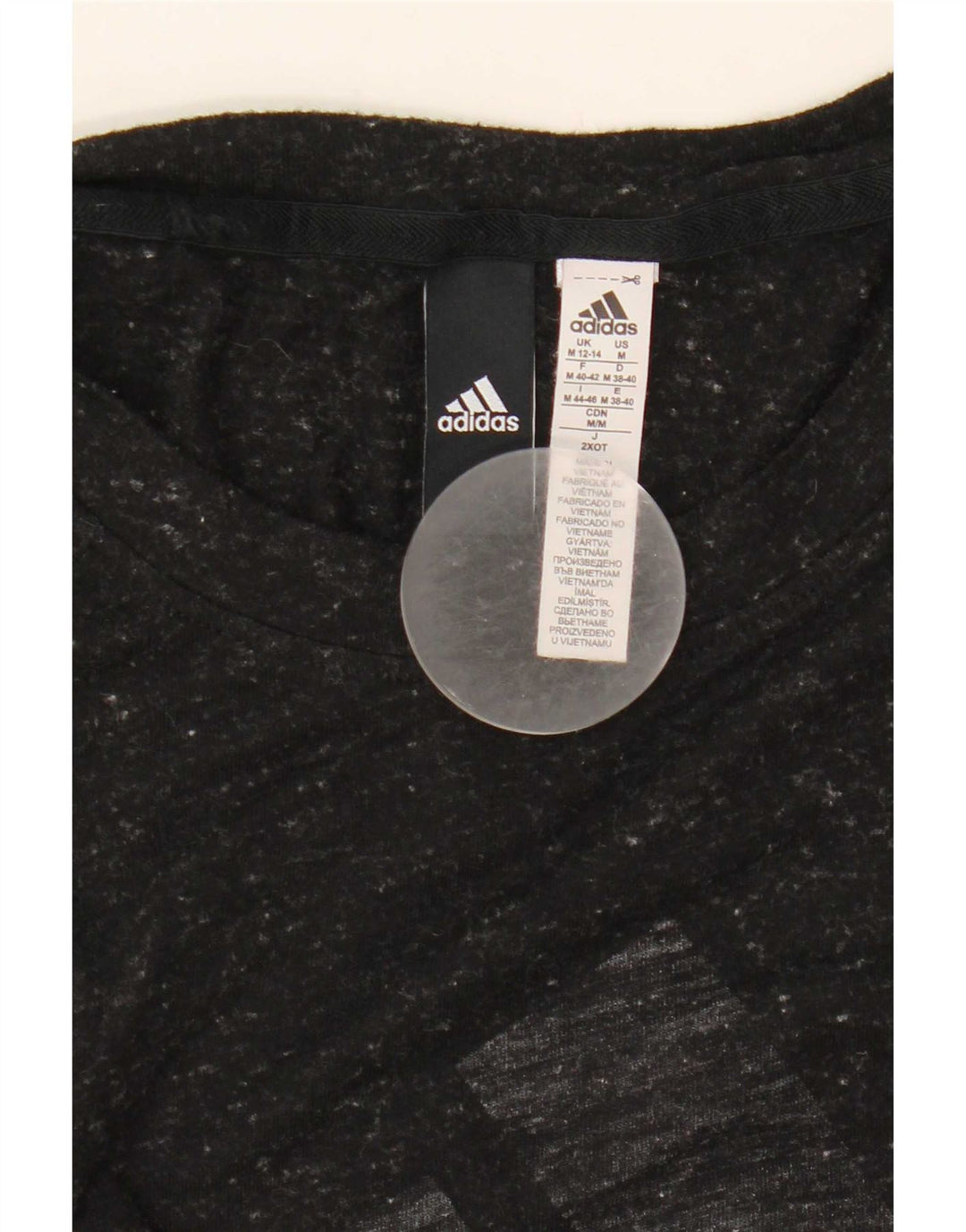 Adidas Mujer Gráfico Chaleco Top Reino Unido 12/14 Mediano Negro Moteado