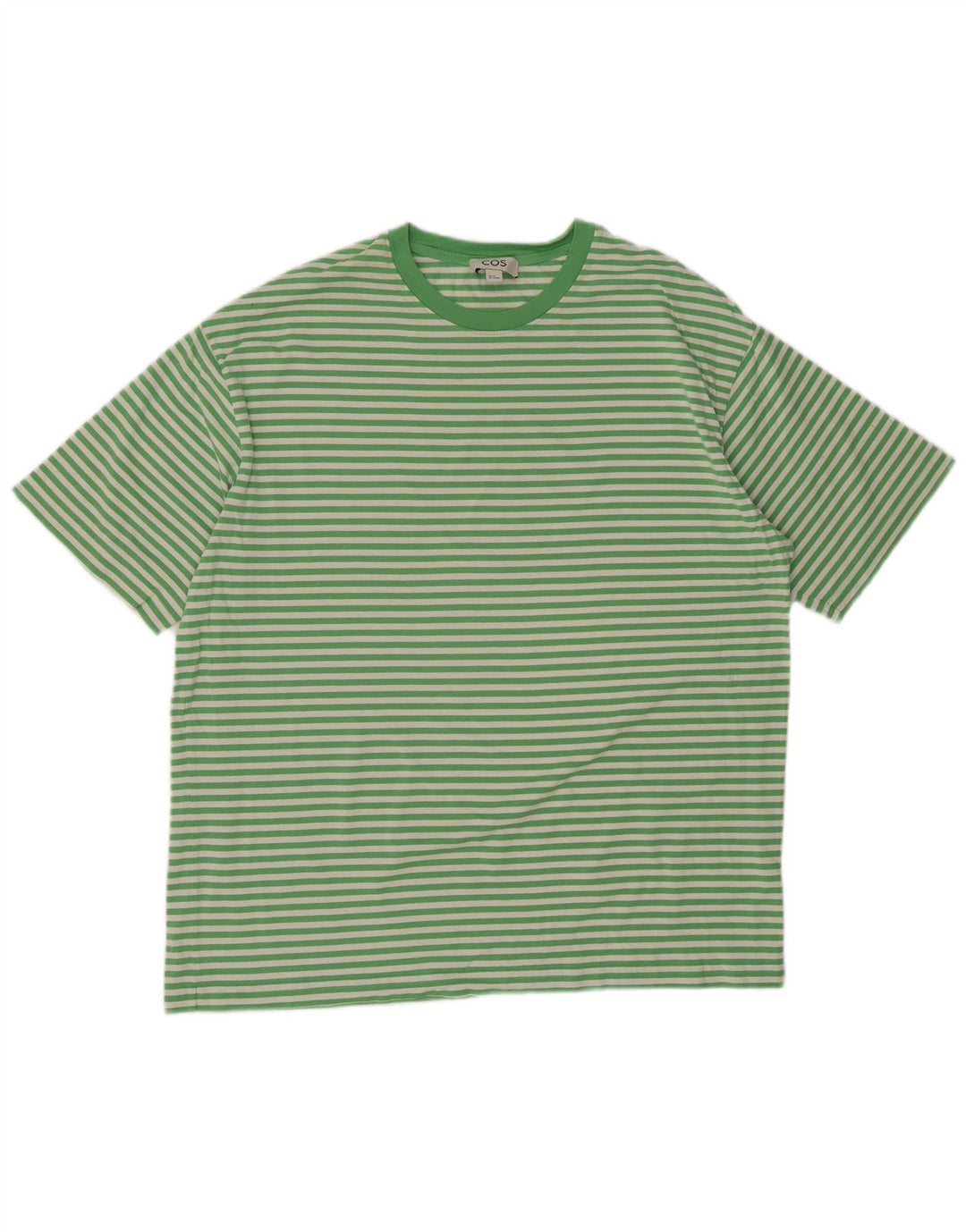 Cos Camiseta para hombre Top Algodón a rayas verde medio