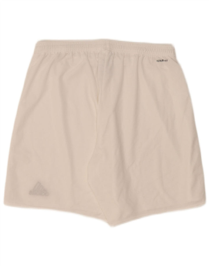 Adidas - Pantalones cortos deportivos para hombre, tamaño grande, poliéster blanco
