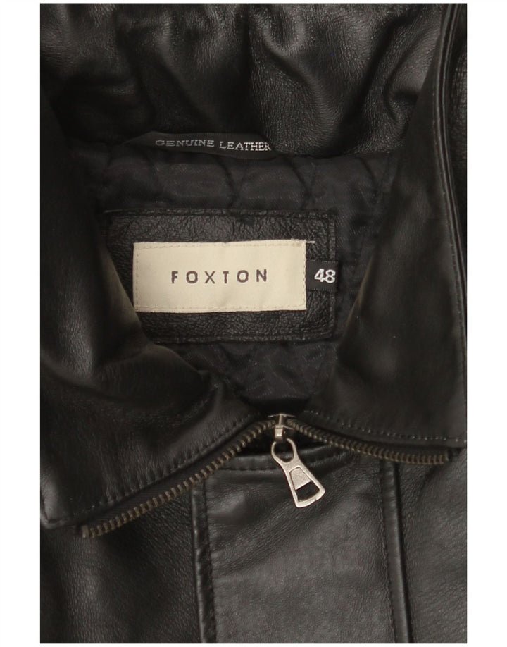 VINTAGE Chaqueta de cuero para hombre IT 48 Cuero negro medio