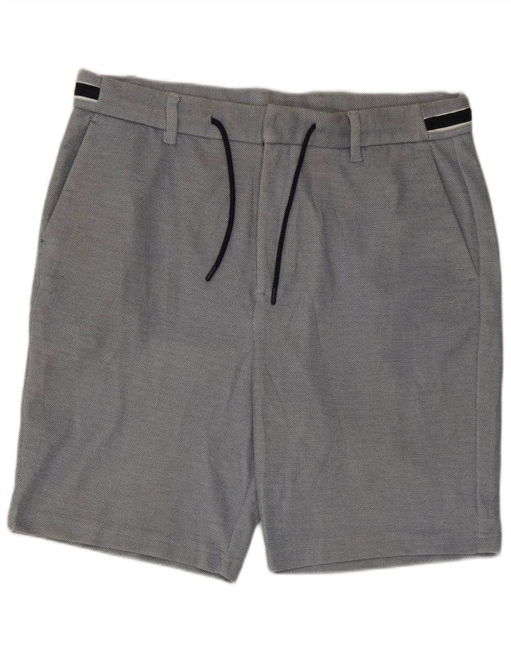 Zara Hombre Shorts Chinos XL W38 Poliéster Azul