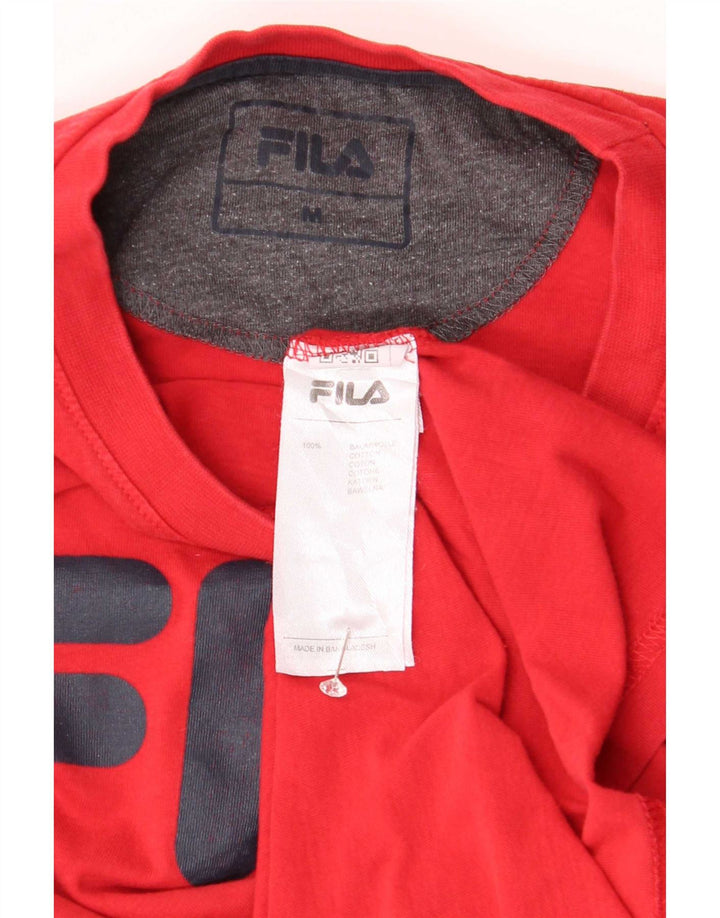 Fila Camiseta gráfica para hombre Top Medium Red Cotton