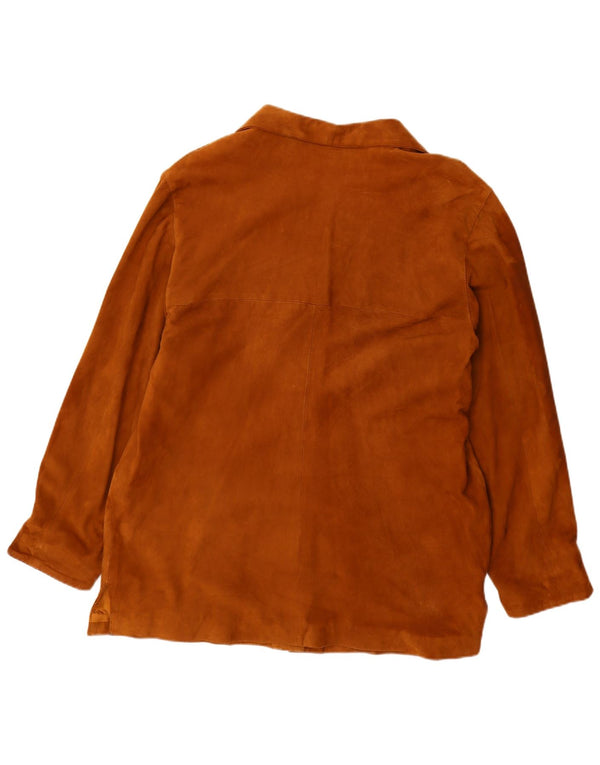 Jolly Abrigo de ante extragrande para mujer IT 50 XL Cuero marrón