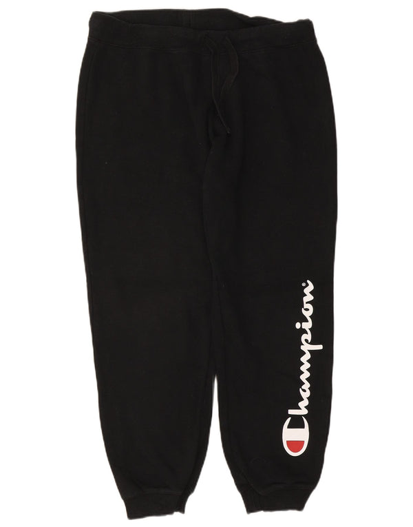 Champion Mens Graphic Tracksuit Trousers Joggers Large Black Cotton