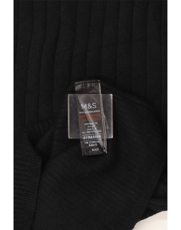 Marks & Spencer Jersey con cuello alto para mujer, talla 40, talla M, color negro