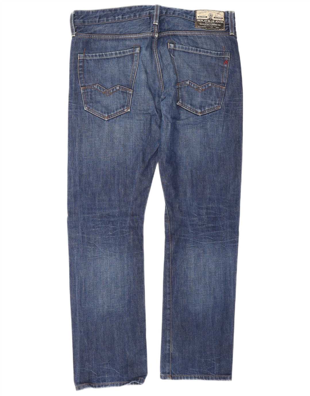 Vaqueros rectos para hombre Replay W34 L32 Algodón azul