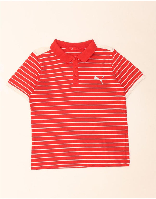 Puma Polo para hombre de algodón a rayas rojas grandes