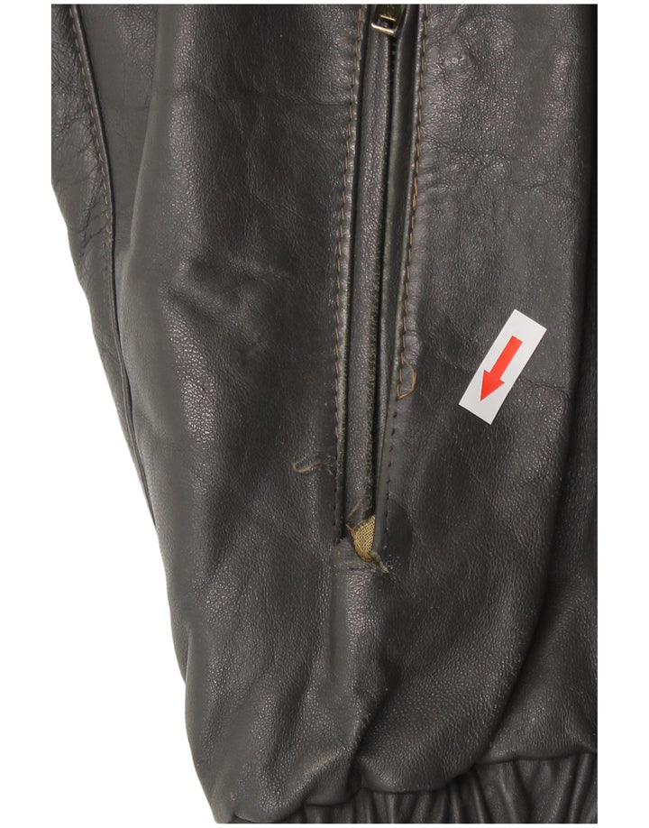 Chaqueta de cuero vintage para hombre IT 52 XL cuero gris