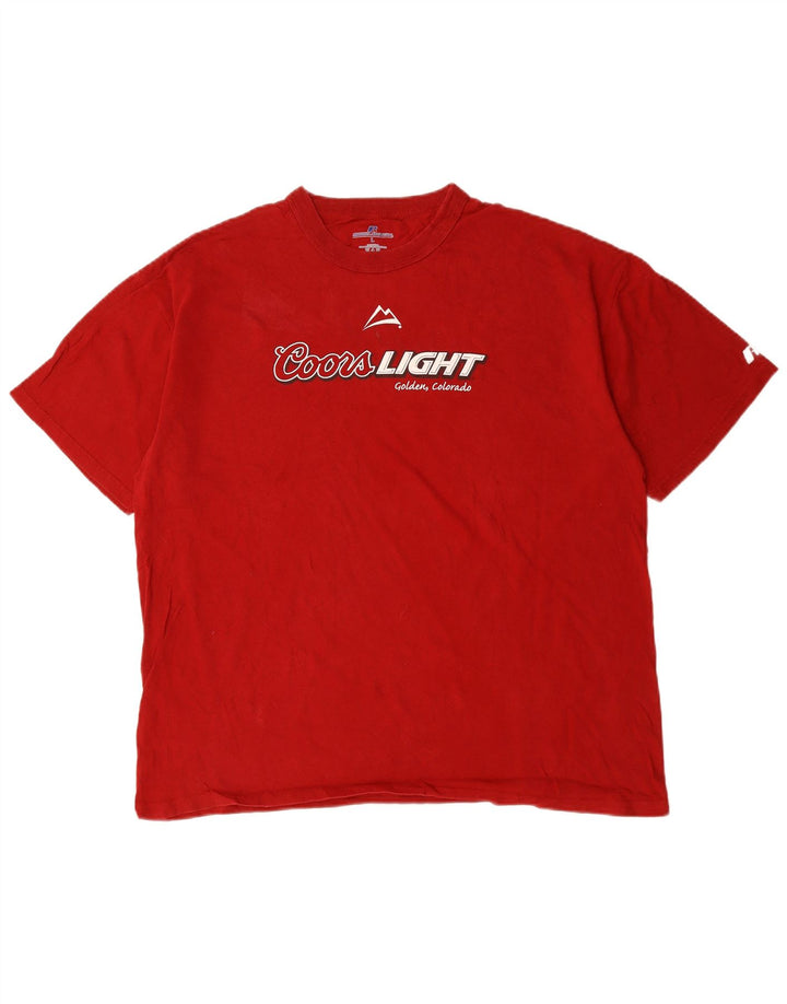 RUSSELL ATHLETIC Camiseta gráfica para hombre Top grande de algodón rojo