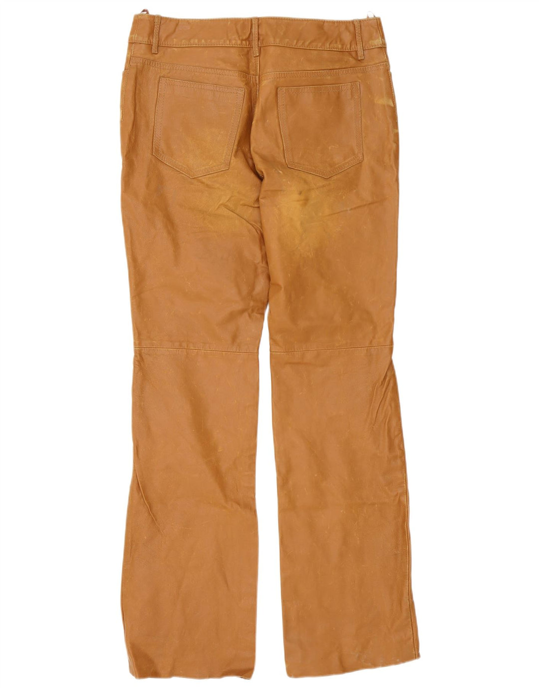 Pantalones de cuero vintage para hombre W34 L35 Marrón