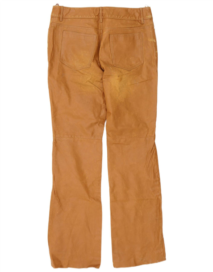 Pantalones de cuero vintage para hombre W34 L35 Marrón